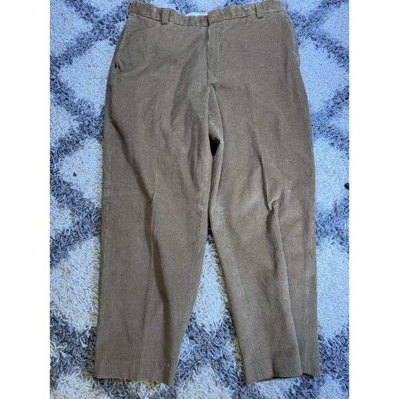 LL Bean Corduroy Pants Mens Size 38Tan Classic Fit Button Flap Pockets‎ - Picture 1 of 8
